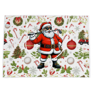 Golf Christmas themed gifts for golfer Large Gift Bag