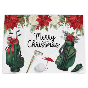 Golf Christmas themed gifts for golfer Large Gift Bag