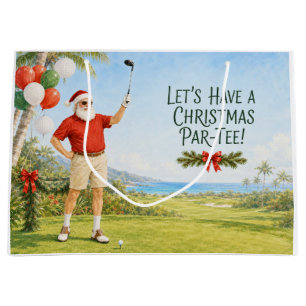Golf Christmas themed gifts for golfer Large Gift Bag