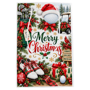 Golf Christmas themed gifts for golfer Medium Gift Bag