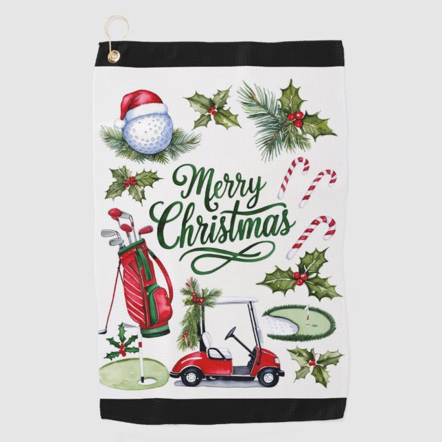 Golf Christmas themed   Golf Towel (Front)