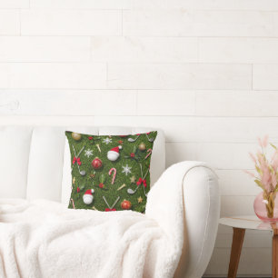 Golf Christmas themed on green grass Cushion