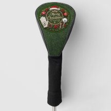 Golf Christmas themed on green grass