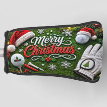 Golf Christmas themed on green grass