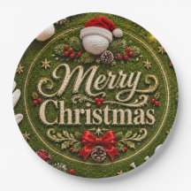 Golf Christmas themed on green grass