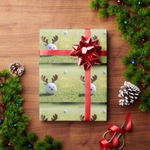 Golf Christmas themed on Putting Green Wrapping Paper