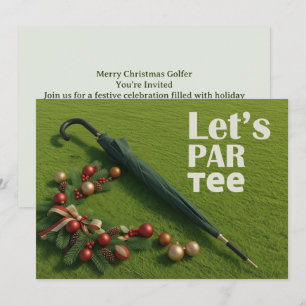 Golf Christmas themed with golf umbrella  Invitation