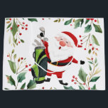 Golf Christmas themed with Santa Claus Large Gift Bag<br><div class="desc">Golf Christmas themed with Santa Claus Large Gift Bag</div>