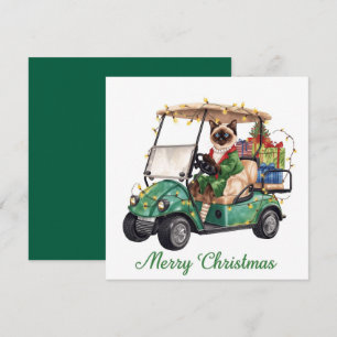Golf Christmas themed with Siamese Cat Golfer  Holiday Card