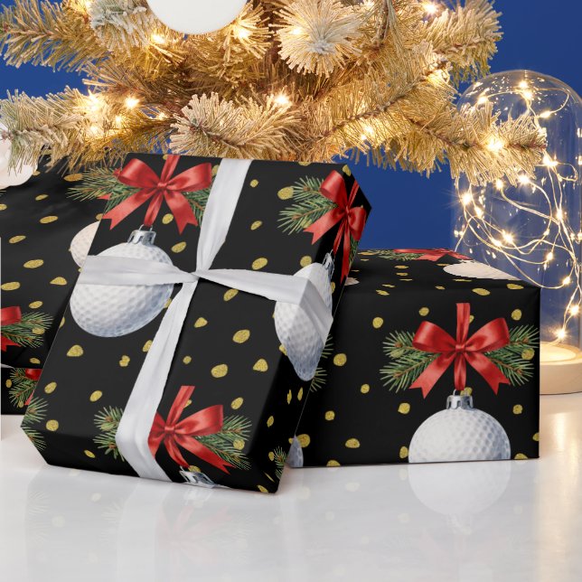 Golf Christmas themed  Wrapping Paper (Holidays)
