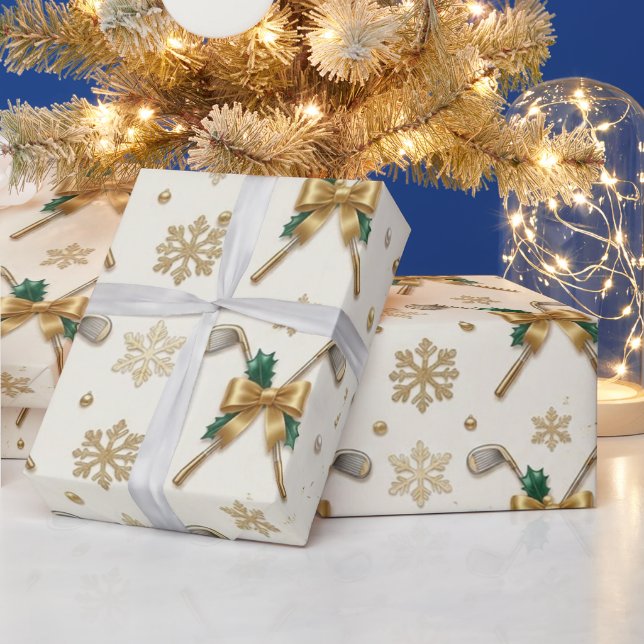 Golf Christmas themed  Wrapping Paper (Holidays)