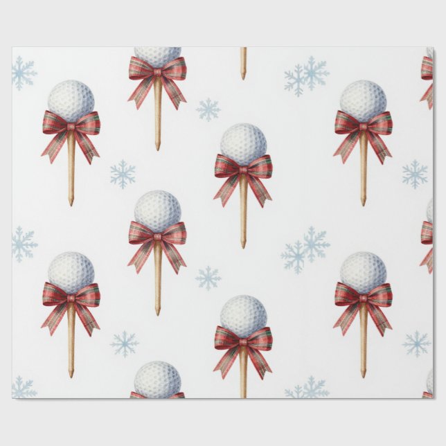 Golf Christmas themed  Wrapping Paper (Flat)