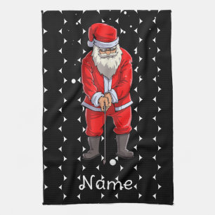 Golf Christmas towel for Golfer with Santa Claus
