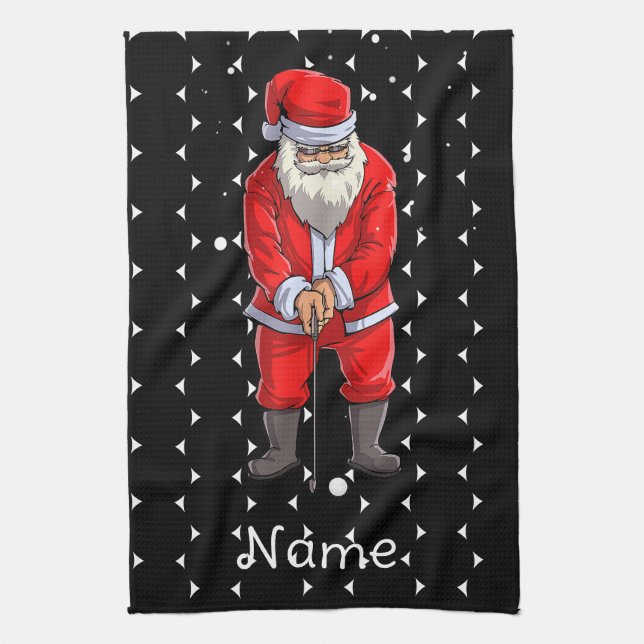 Golf Christmas towel for Golfer with Santa Claus  (Vertical)