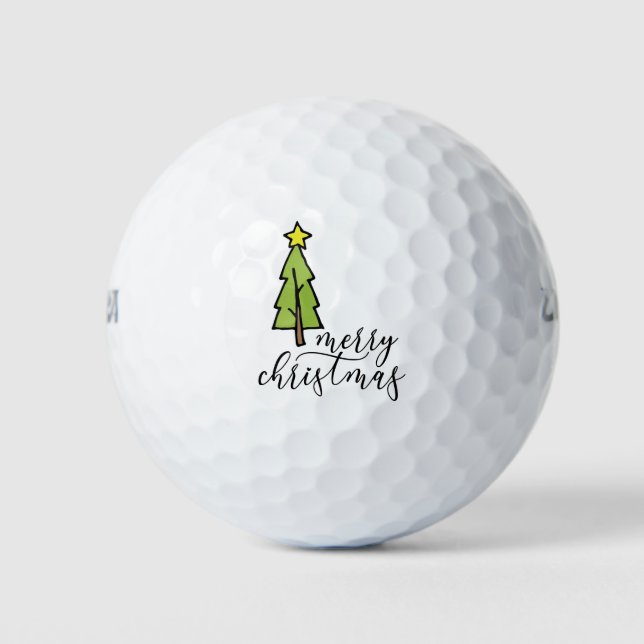Golf Christmas Tree Merry Christmas Balls (Front)