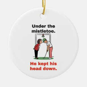 Golf Christmas: Under the Mistletoe, Head Down Ceramic Tree Decoration