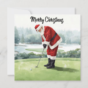 Golf Christmas Winter themed for golfer on course Holiday Card
