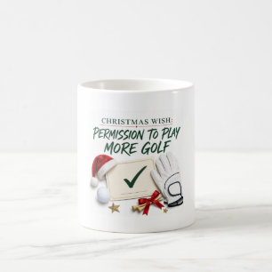 Golf Christmas Wishes Coffee Mug with Golf Ball 