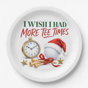 Golf Christmas wishing list themed for golfer Paper Plate