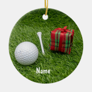 Golf Christmas with golf ball Christmas Gift green Ceramic Tree Decoration