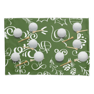 Golf Christmas with golf ball for golfer Pillowcase