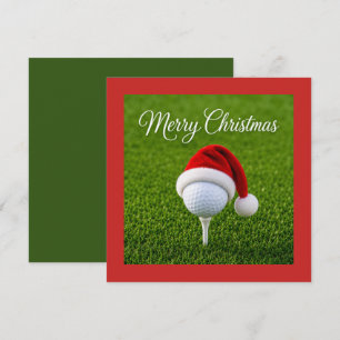 Golf Christmas with golf ball Holiday Card