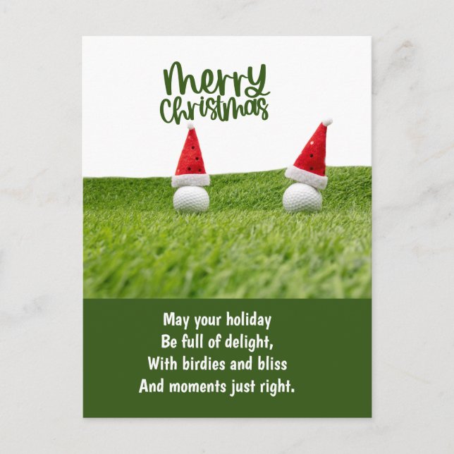 Golf Christmas with Golf Ball  Holiday Postcard (Front)