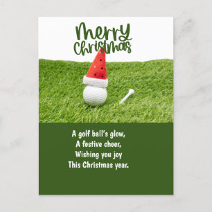 Golf Christmas with Golf Ball Holiday Postcard