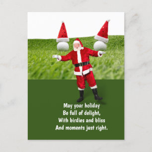 Golf Christmas with Golf Ball  Holiday Postcard