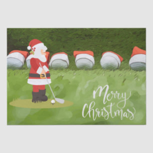 Golf Christmas with Golf ball on green Tissue Paper
