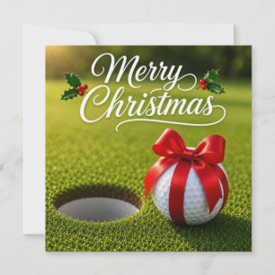 Golf Christmas with golf ball with christmas decor Card