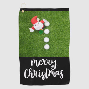 Golf Christmas with Santa Claus and Golf balls Golf Towel