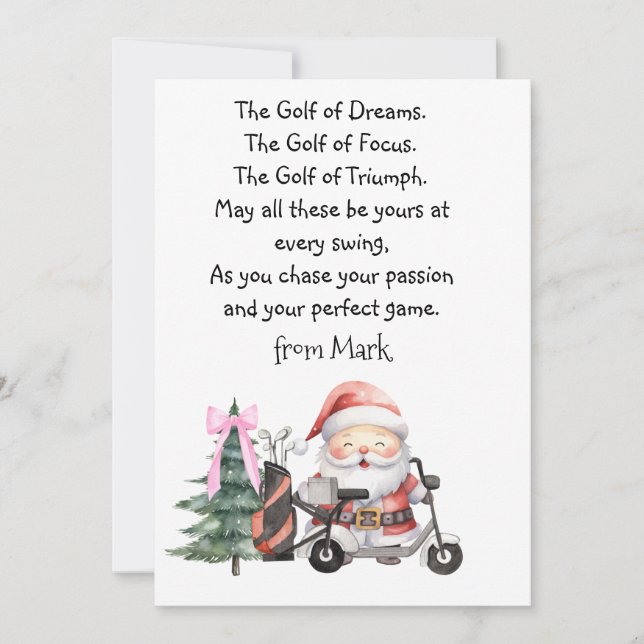Golf Christmas with  Santa Claus blessing  Holiday (Front)