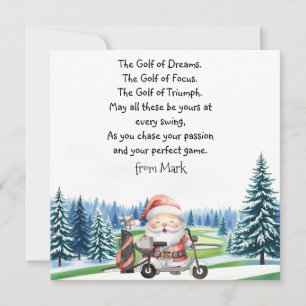 Golf Christmas with  Santa Claus blessing  Holiday Card