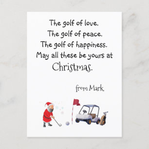Golf Christmas with Santa Claus blessing Holiday Postcard