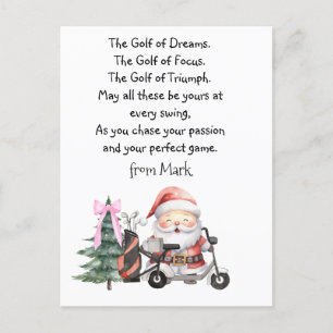 Golf Christmas with Santa Claus blessing Holiday Postcard