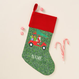 Golf Christmas with SANTA CLAUS CART for Golfer  Christmas Stocking