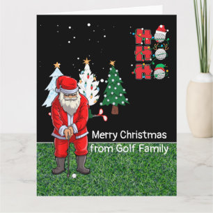 Golf Christmas with Santa Claus golfing  Card
