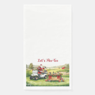 Golf Christmas with Santa Claus golfing Napkin