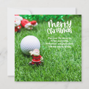 Golf Christmas with Santa Claus  Holiday Card
