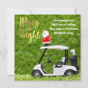 Golf Christmas with Santa Claus  Holiday Card