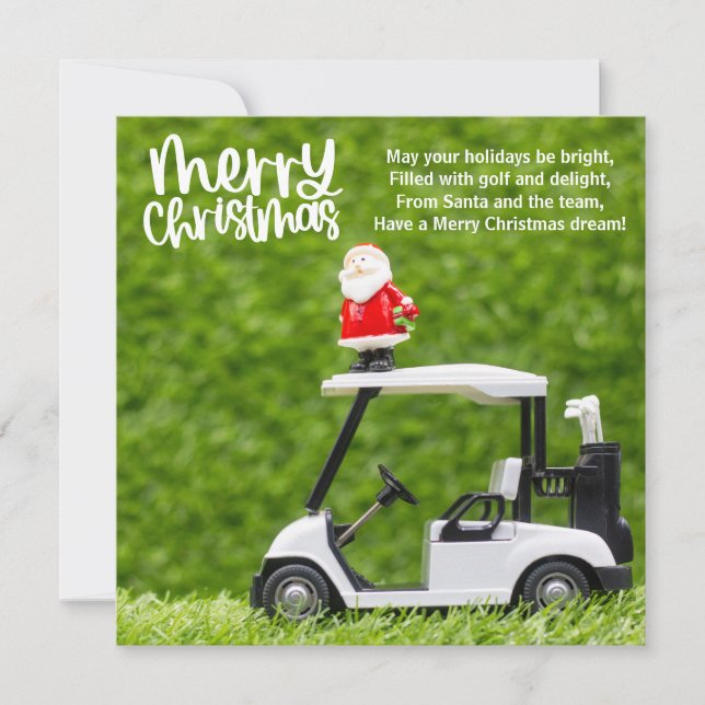 Golf Christmas with Santa Claus  Holiday Card (Front)