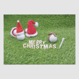 Golf Christmas with Santa hat and golf tee Tissue Paper