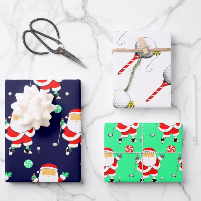 Golf Christmas Wrapping Paper (Front)