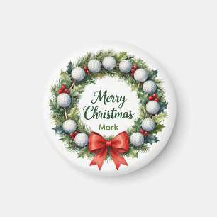 Golf Christmas Wreath  Magnet