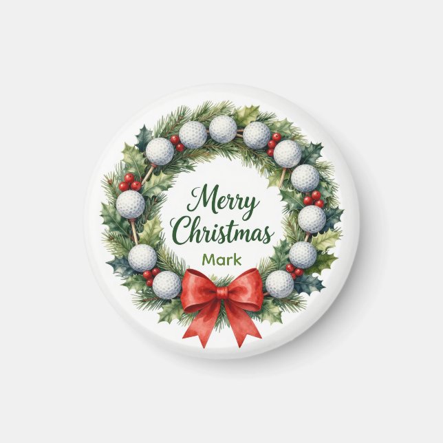 Golf Christmas Wreath  Magnet (Front)