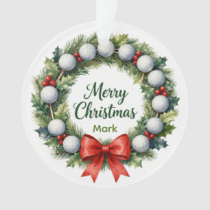 Golf Christmas Wreath  Ornament