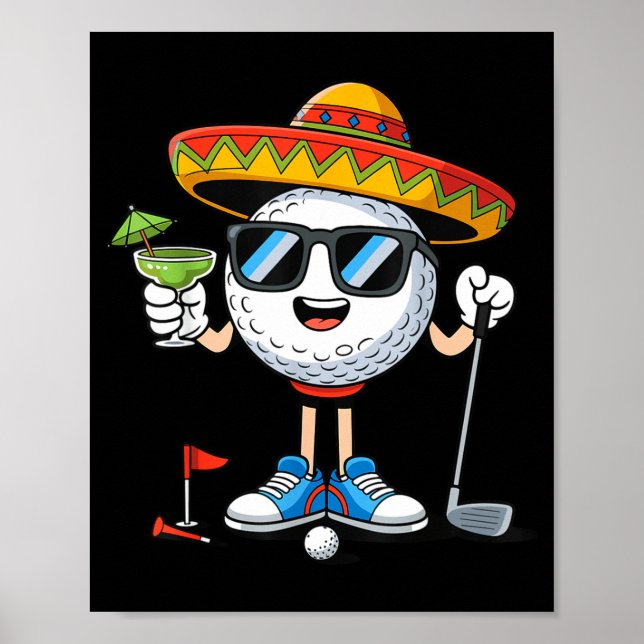 Golf cinco de mayo golfing  poster (Front)