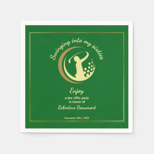 Golf Classic Green Golden Player 60th Birthday Napkin