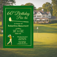 Golf Classic Green Golden Player Men 60th Birthday